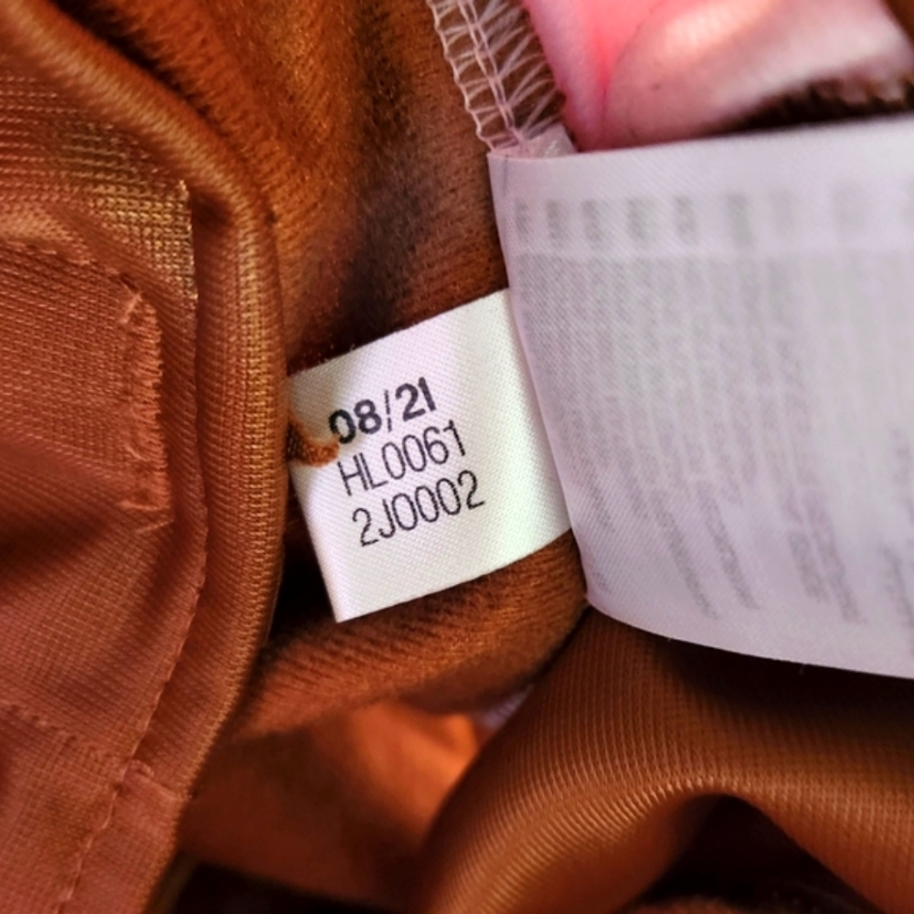 ADIDAS Wide Leg Carmel Brown Pink 3 Stripe Baggy High Rise Bell Hem Sport Pant M - Picture 12 of 16